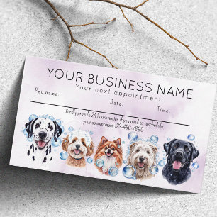 Aquarellhunde-Blasen mit Visitenkarte