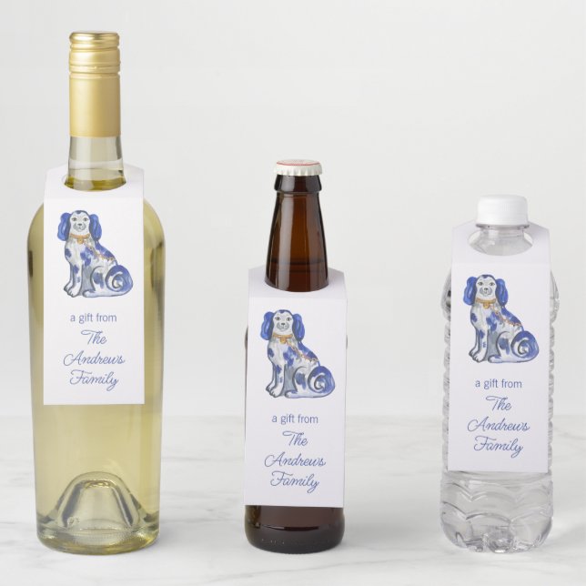 Aquarellhunde Flaschenanhänger (Beispiel)
