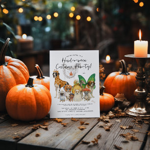 Aquarellhunde Howl-o-ween Puppy Costume Party Einladung