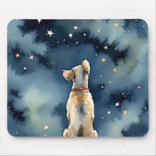 Aquarellhunde stempeln an Sternen Mousepad
