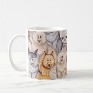 Aquarellhunde: Whimsikischer Nahkampf Kaffeetasse