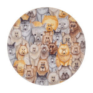 Aquarellhunde: Whimsikischer Nahkampf Schneidebrett