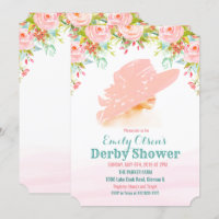 Aquarellhut Floral Derby Dusche Einladung