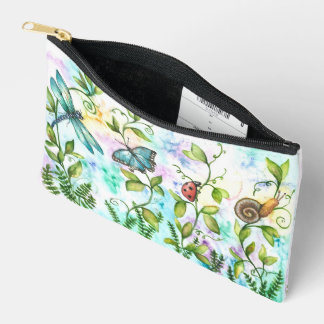 Aquarellinsekten Pouch - Schmetterling, Dragonfly. Zubehörtasche