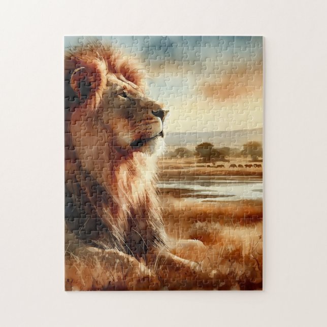 Aquarellion auf der Savannah Puzzle (Vertikal)