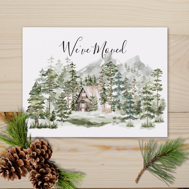 Aquarellkabine im grünen Pinienwald, den wir umgez Postkarte (Von Creator hochgeladen)