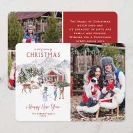 Aquarellkabine | Weihnachts-Weihnachtsfotokarte Einladung