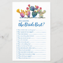 Aquarellkaktus, die das beste Spiel der Braut kenn