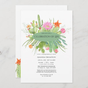Aquarellkaktus Feier zum Foto des Lebens Einladung