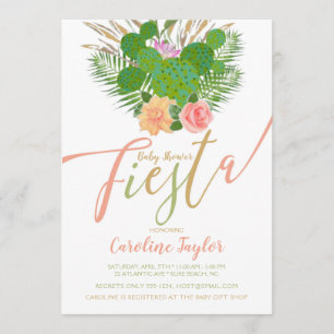Aquarellkaktus Fiesta Babydusche Einladung