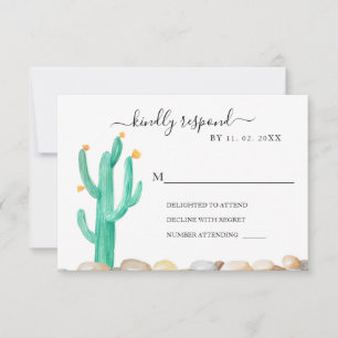Aquarellkaktus für Hochzeiten RSVP-Karte RSVP Karte