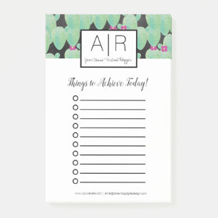 Aquarellkaktus Grüne Botanisches Muster Grün Post-it Klebezettel