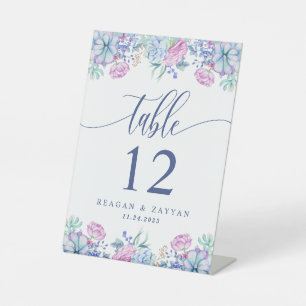 Aquarellkaktus Hochzeitskaktus-Tischnummer Sockelschild