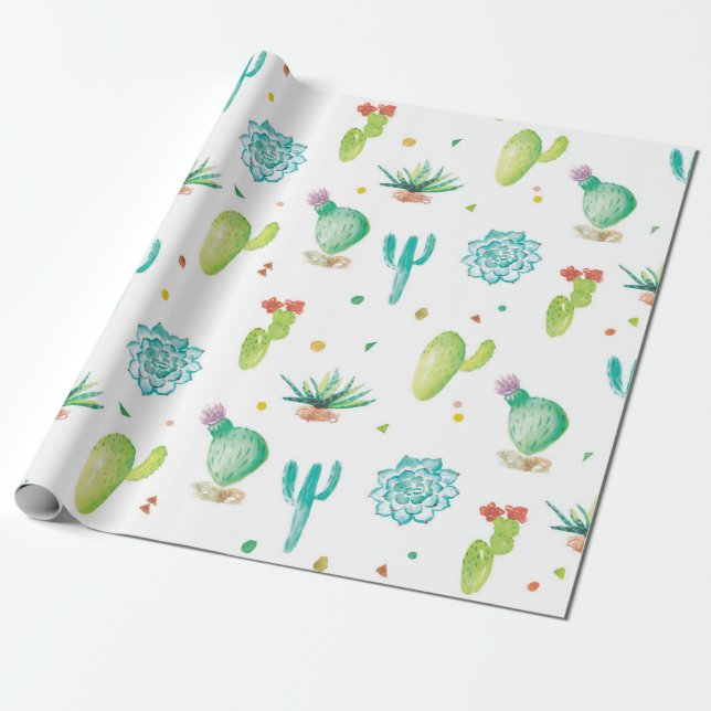 Aquarellkaktus-Matte Packpapier (Ungerollt)