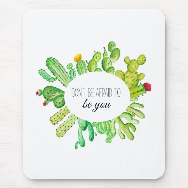 Aquarellkaktus-Mausunterlage Mousepad (Vorne)