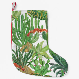 Aquarellkaktus: Nahtlose Mustermalerei Kleiner Weihnachtsstrumpf