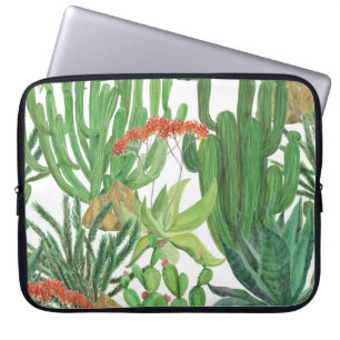 Aquarellkaktus: Nahtlose Mustermalerei Laptopschutzhülle