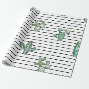Aquarellkaktus nahtloses Muster Geschenkpapier