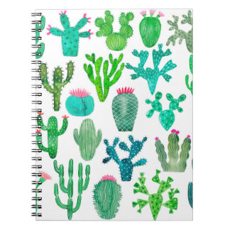 Aquarellkaktus Pflanze Set, Kakteen Blume Illustra Notizblock