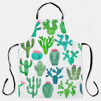 Aquarellkaktus Pflanze Set, Kakteen Blume Illustra Schürze
