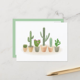 Aquarellkaktus Planter Niedliche Kakti-Reihe Hinwe Postkarte