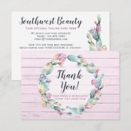 Aquarellkaktus Rustikale Dankeschön Karte