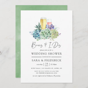 Aquarellkaktus Succulents Brews and I Dos Einladung