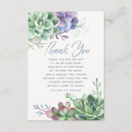 Aquarellkaktus Succulents Kinderdusche Danke