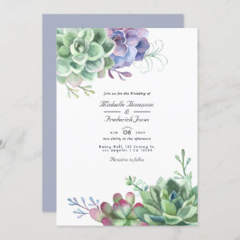 Aquarellkaktus Succulents QR Code UAWG Wedding Einladung