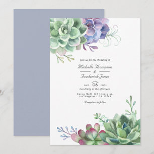 Aquarellkaktus Succulents QR Code UAWG Wedding Einladung
