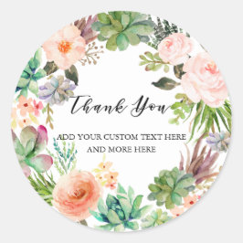 Aquarellkaktus Sukkulent Custom Vielen Dank Klasse Runder Aufkleber