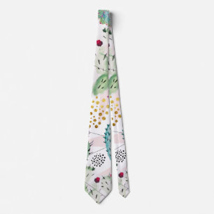 Aquarellkaktus und Dreiecksmuster Krawatte
