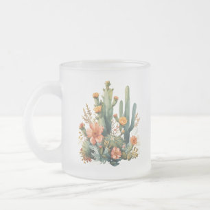Aquarellkaktus und Sukkulentgarten Mattglastasse