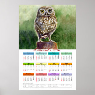 Aquarellkalender 2016 poster