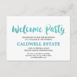 Aquarellkalligrafie Begrüßung Party einfügen Begleitkarte