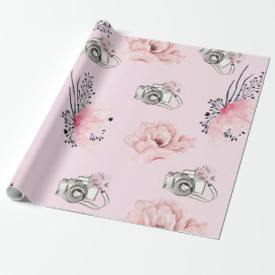 Aquarellkamera Chic Geschenkpapier