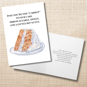 Aquarellkarotterkuchen Vatertag Karte