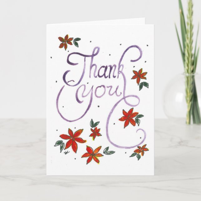 Aquarellkarte Dankeskarte (Vorderseite)