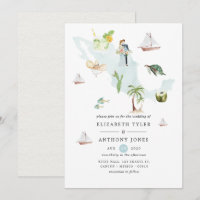 Aquarellkarte der mexikanischen Hochzeit in Urlaub