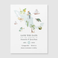 Aquarellkarte der mexikanischen Hochzeit in Urlaub