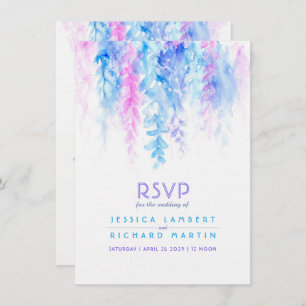 Aquarellkaskadierung lila Hochzeit RSVP Einladung