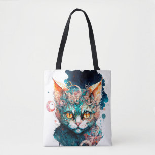 Aquarellkatze im Steampunkstil