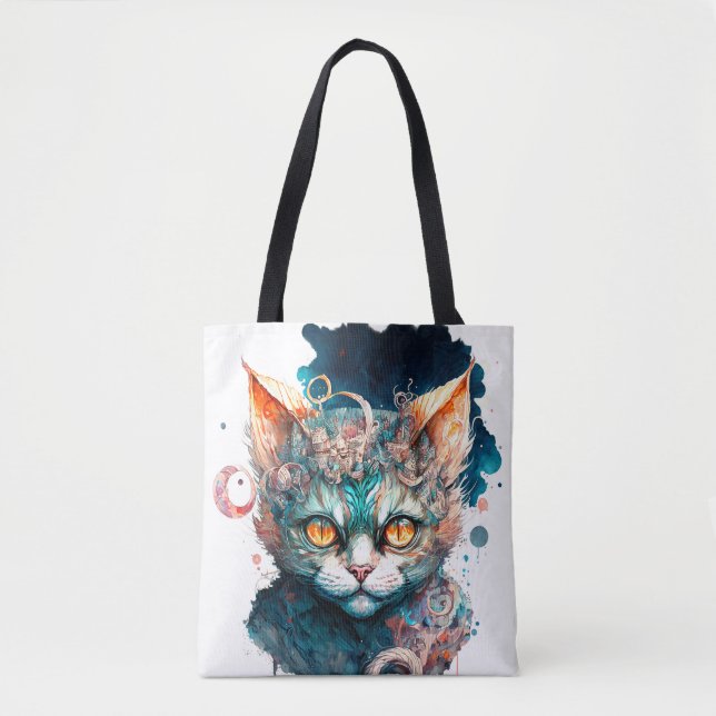 Aquarellkatze im Steampunkstil (Vorderseite)