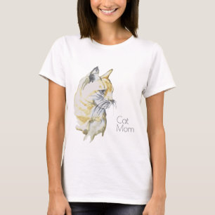 Aquarellkatze Orange White Tabby "Cat Mama" T-Shirt