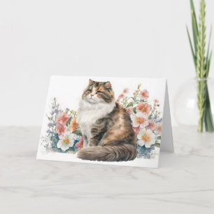 Aquarellkatze wird bald gut karte