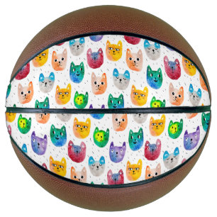 Aquarellkatzen und Freunde Basketball