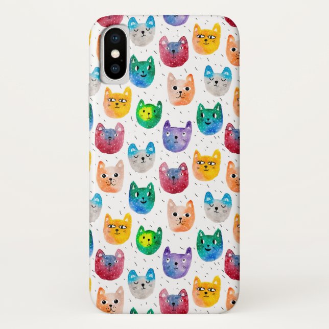 Aquarellkatzen und Freunde Case-Mate iPhone Hülle (Rückseite)