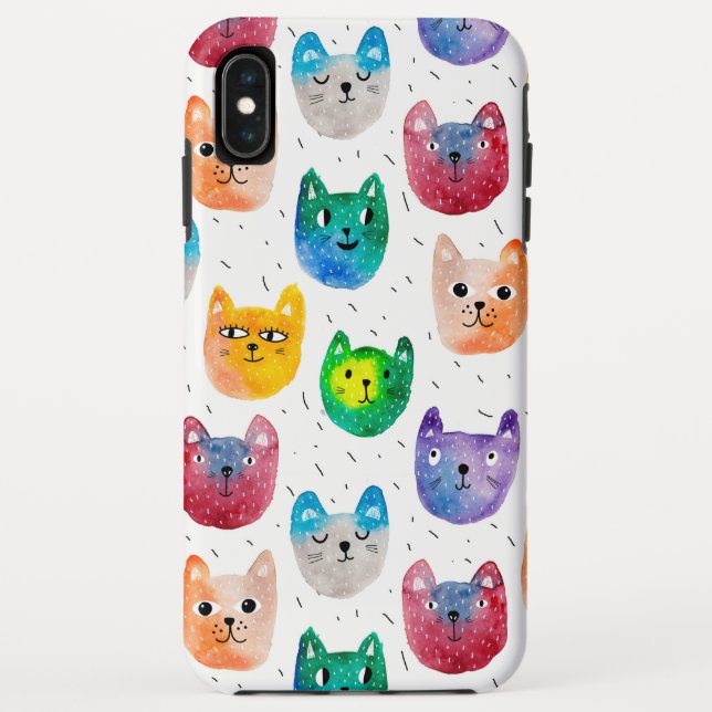 Aquarellkatzen und Freunde Case-Mate iPhone Hülle (Rückseite)