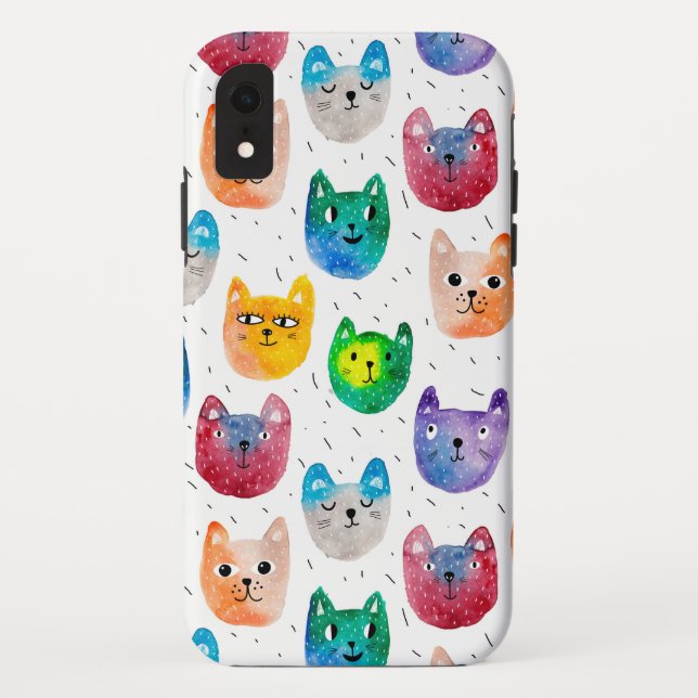 Aquarellkatzen und Freunde Case-Mate iPhone Hülle (Rückseite)