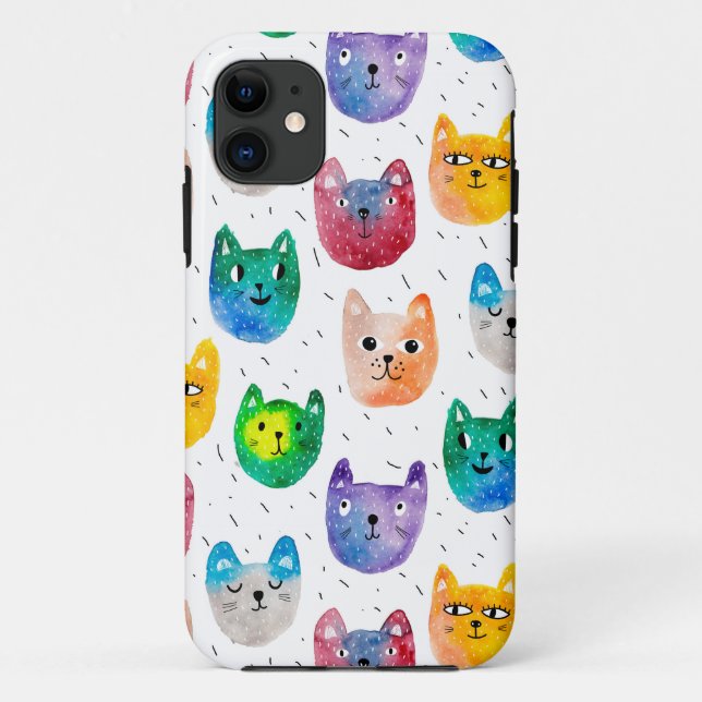 Aquarellkatzen und -freunde Case-Mate iPhone hülle (Rückseite)